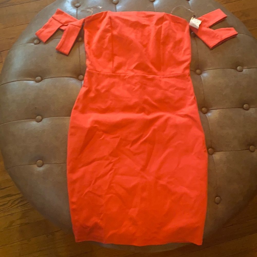 Akira Coral off the shoulder dress